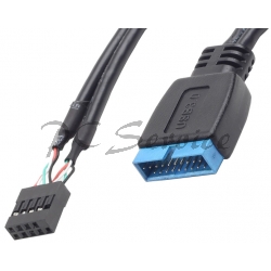 Adapter / przejściówka z USB 2.0 9-pin do USB 3.0 19-pin PIN Gembird
