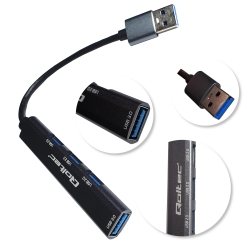 HUB ADAPTER USB 3.0 4W1 USB 3.0 3XUSB 2.0 ALUMINIUM QOLTEC