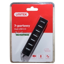 HUB USB 2.0 x 7 portów, wtyk USB 2.0  UNITEK