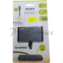 HUB USB 3.0 x 4 porty / wtyk USB-C 5Gb/s aluminium