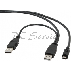 Kabel USB Y 2.0 do dysków zew. 0.9m   (mini "Canon")
