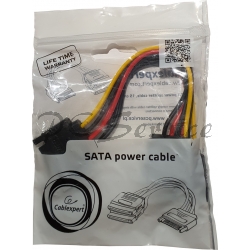 kabel zasilający SATA (M) / 2 x SATA (F) - 15 cm