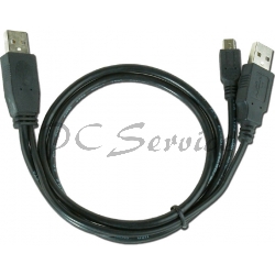 Kabel USB Y 2.0 do dysków zew. 0.9m   (mini 