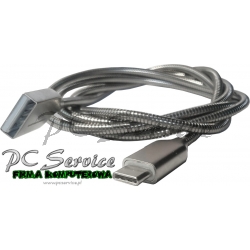 Kabel USB -USB Type C metalowy 1m