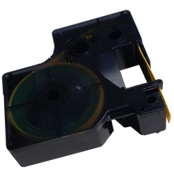 Rurka termokurczliwa do drukarek DYMO D1/DM1 9mm*1.5m  Żółta / Czarny nadruk - Qoltec
