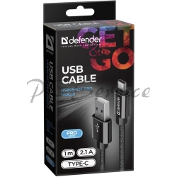 KABEL USB A (AM) - C 1m 2.1A 480Mbps PRO-series (czarny)